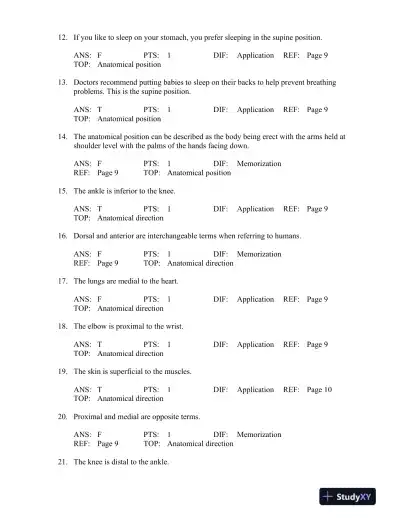The Human Body in Health and Disease 6th Edition Test Bank - Page 8 preview image