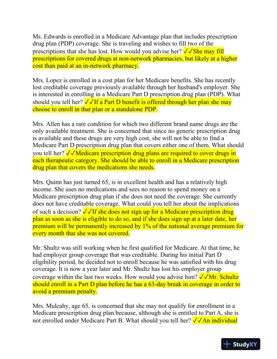 2023-2024 AHIP Nursing Diagnosis Final Exam With Answers (105 Solved Questions), page 10