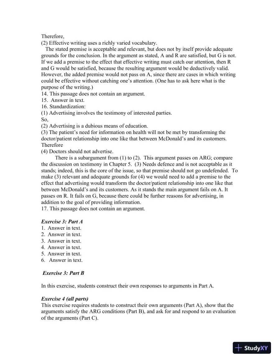 A Practical Study Of Argument, Audiobook : CD For Computer Solution Manual, page 18