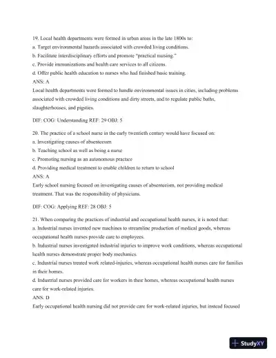 Test Bank For Public Health Nursing - Revised Reprint: Population-Centered Health Care In The Community, 8th Edition - Page 19 preview image
