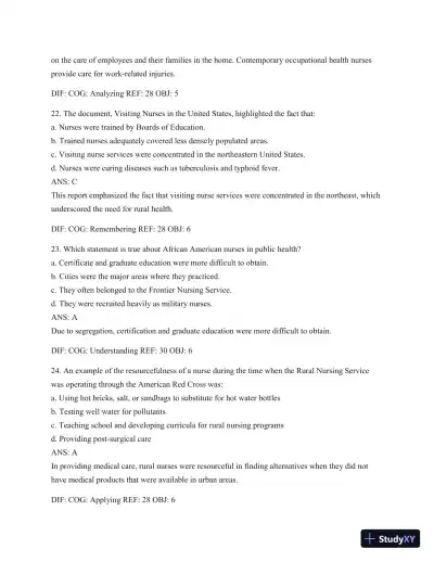 Test Bank For Public Health Nursing - Revised Reprint: Population-Centered Health Care In The Community, 8th Edition - Page 20 preview image