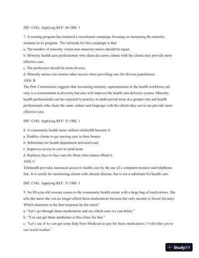 Test Bank For Public Health Nursing - Revised Reprint: Population-Centered Health Care In The Community, 8th Edition - Page 25 preview image