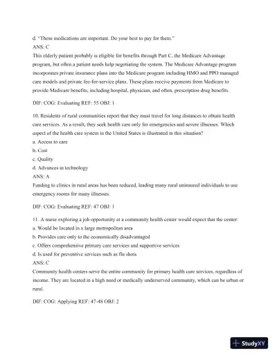 Test Bank For Public Health Nursing - Revised Reprint: Population-Centered Health Care In The Community, 8th Edition - Page 26 preview image