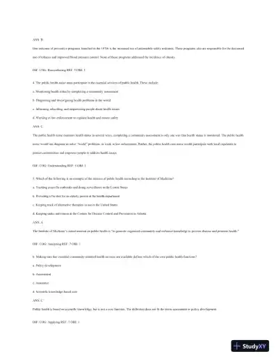 Test Bank For Public Health Nursing - Revised Reprint: Population-Centered Health Care In The Community, 8th Edition - Page 3 preview image