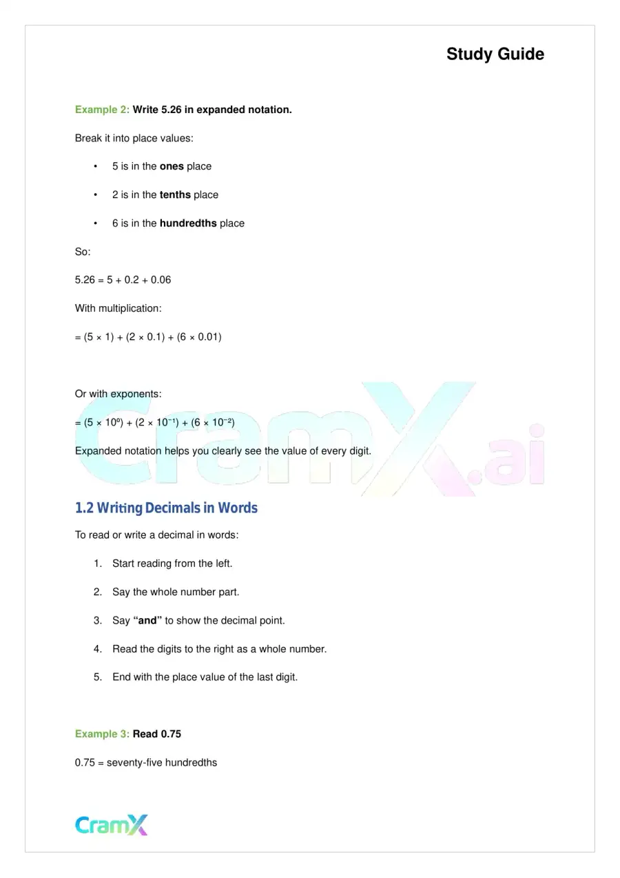 Basic Math and Pre-Algebra - Decimals, page 2