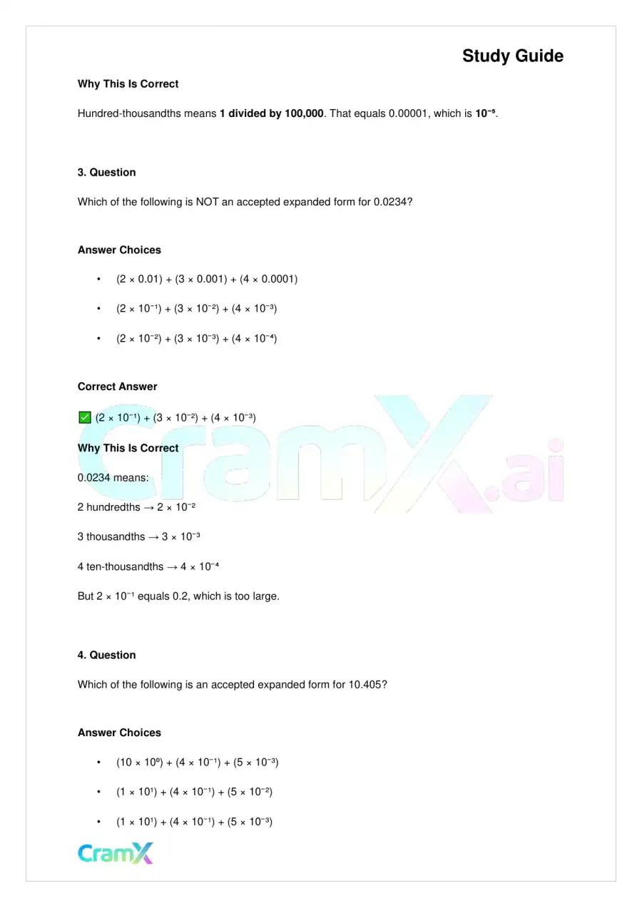 Basic Math and Pre-Algebra - Decimals, page 7