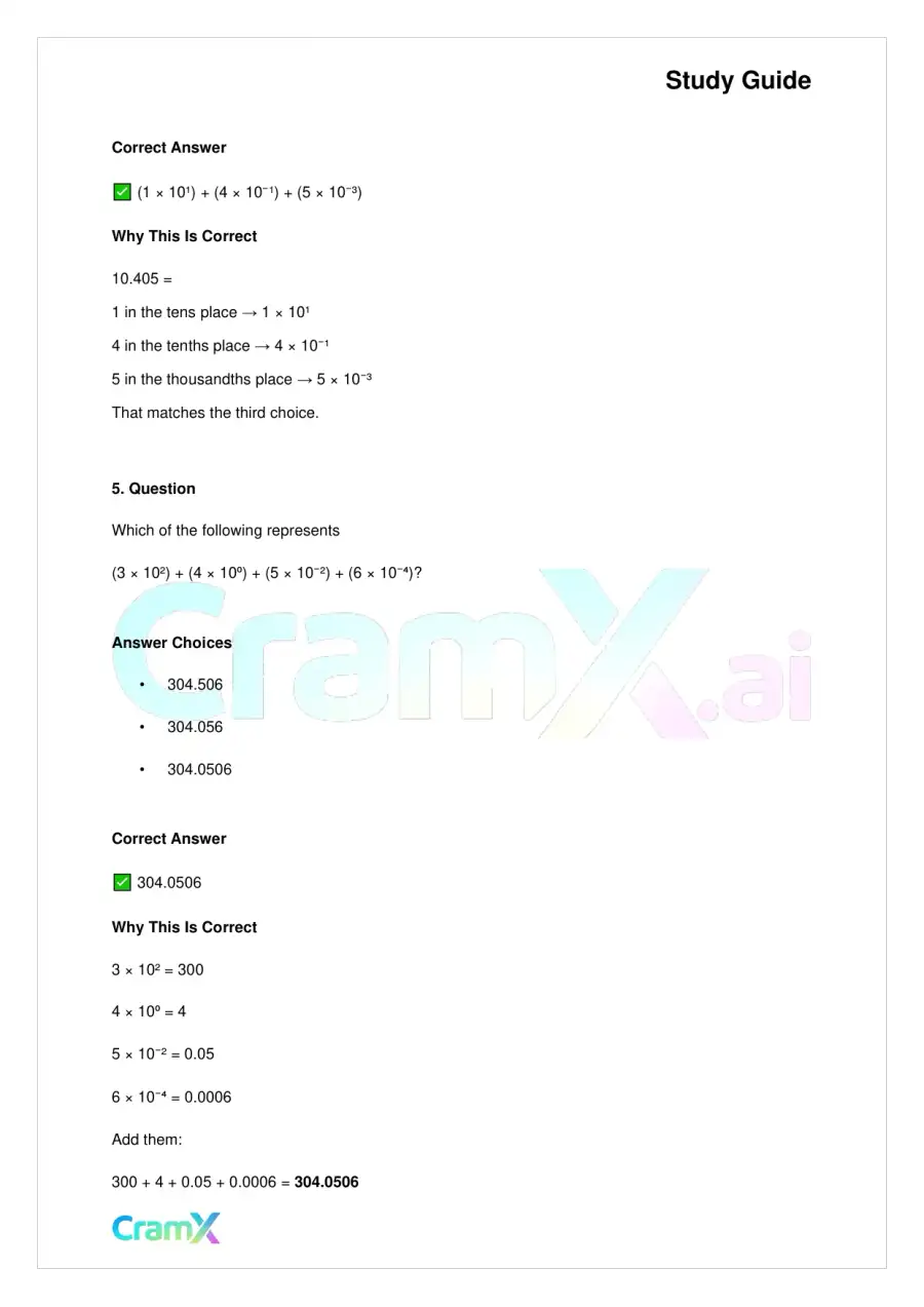 Basic Math and Pre-Algebra - Decimals, page 8