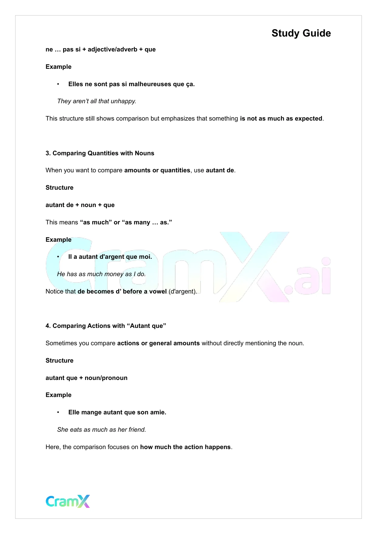 French I - Comparisons - Page 2 preview image
