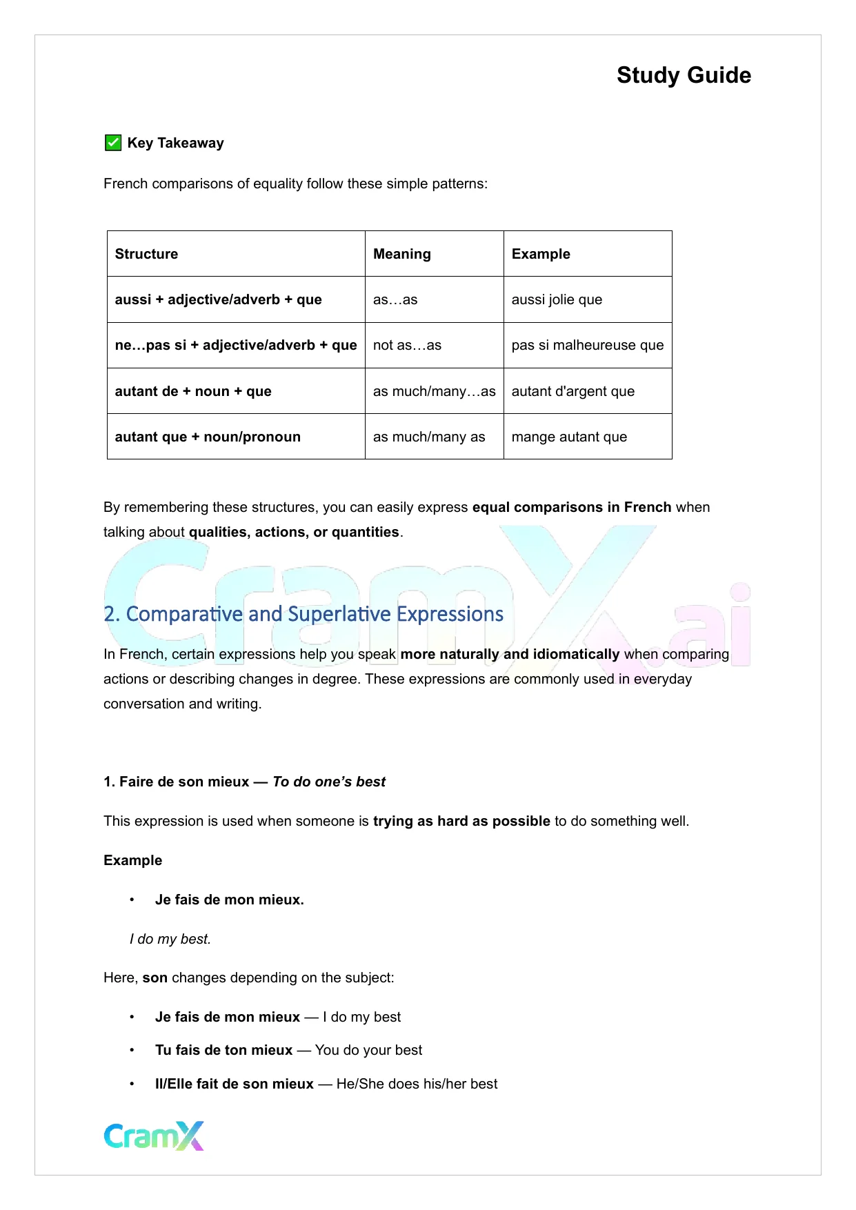 French I - Comparisons - Page 3 preview image