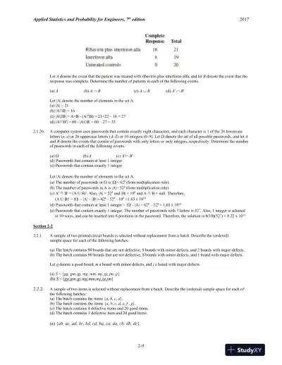 Solution Manual for Applied Statistics and Probability for Engineers, 7th Edition - Page 10 preview image