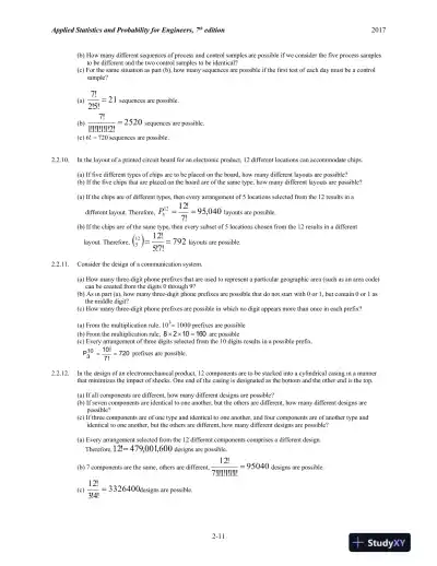 Solution Manual for Applied Statistics and Probability for Engineers, 7th Edition - Page 12 preview image