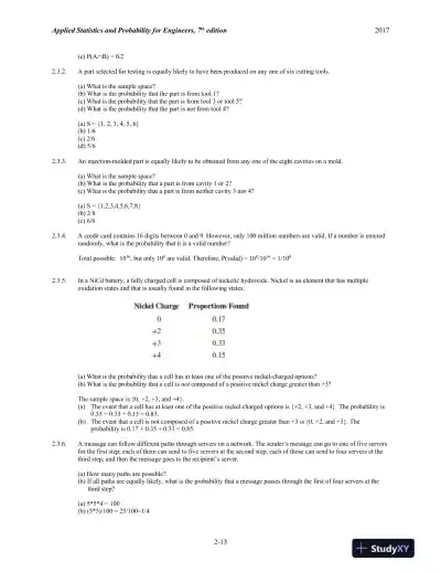 Solution Manual for Applied Statistics and Probability for Engineers, 7th Edition - Page 14 preview image