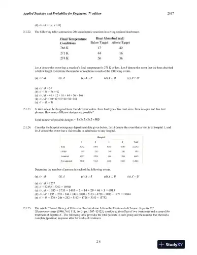 Solution Manual for Applied Statistics and Probability for Engineers, 7th Edition - Page 9 preview image