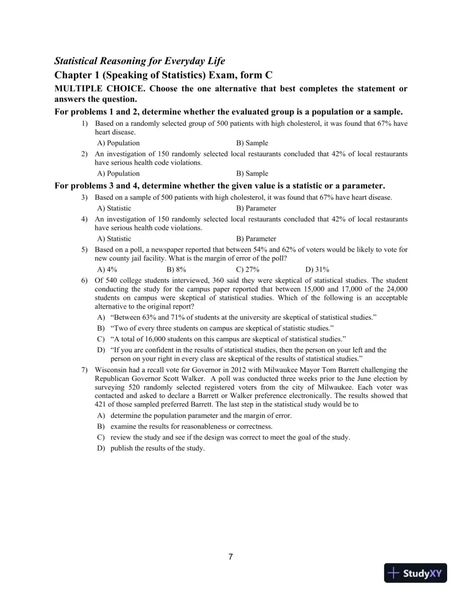Statistical Reasoning for Everyday Life, 5th Edition Test Bank, page 10