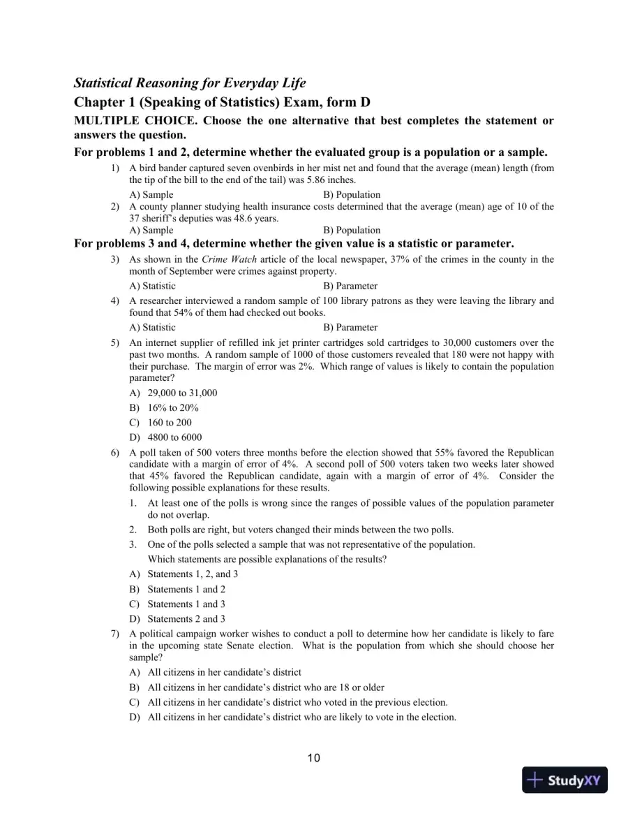 Statistical Reasoning for Everyday Life, 5th Edition Test Bank, page 13