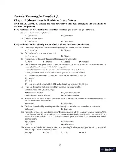 Statistical Reasoning for Everyday Life, 5th Edition Test Bank - Page 16 preview image