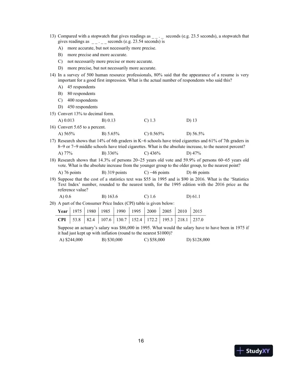 Statistical Reasoning for Everyday Life, 5th Edition Test Bank, page 19