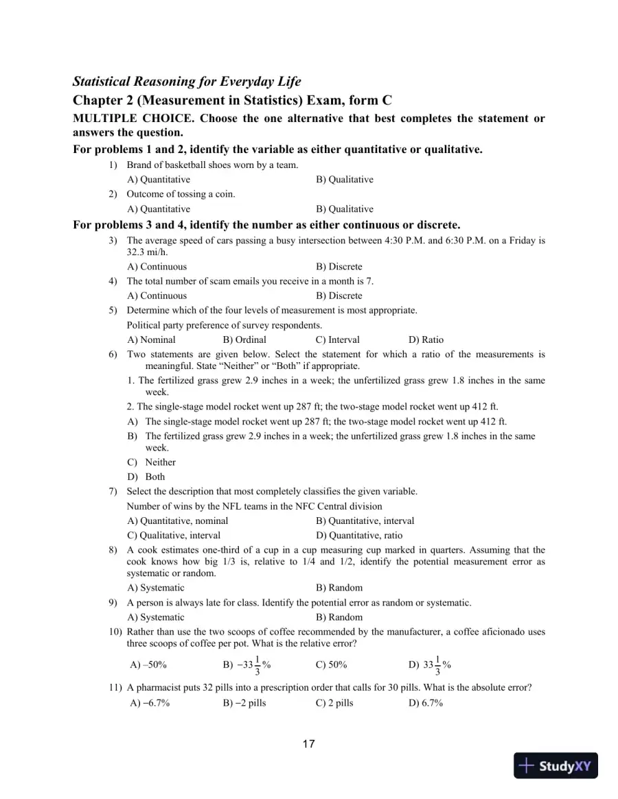 Statistical Reasoning for Everyday Life, 5th Edition Test Bank, page 20