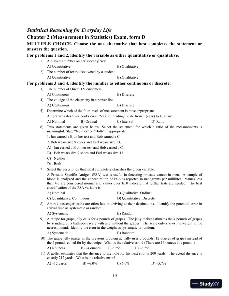 Statistical Reasoning for Everyday Life, 5th Edition Test Bank, page 22