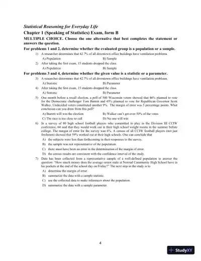 Statistical Reasoning for Everyday Life, 5th Edition Test Bank - Page 7 preview image