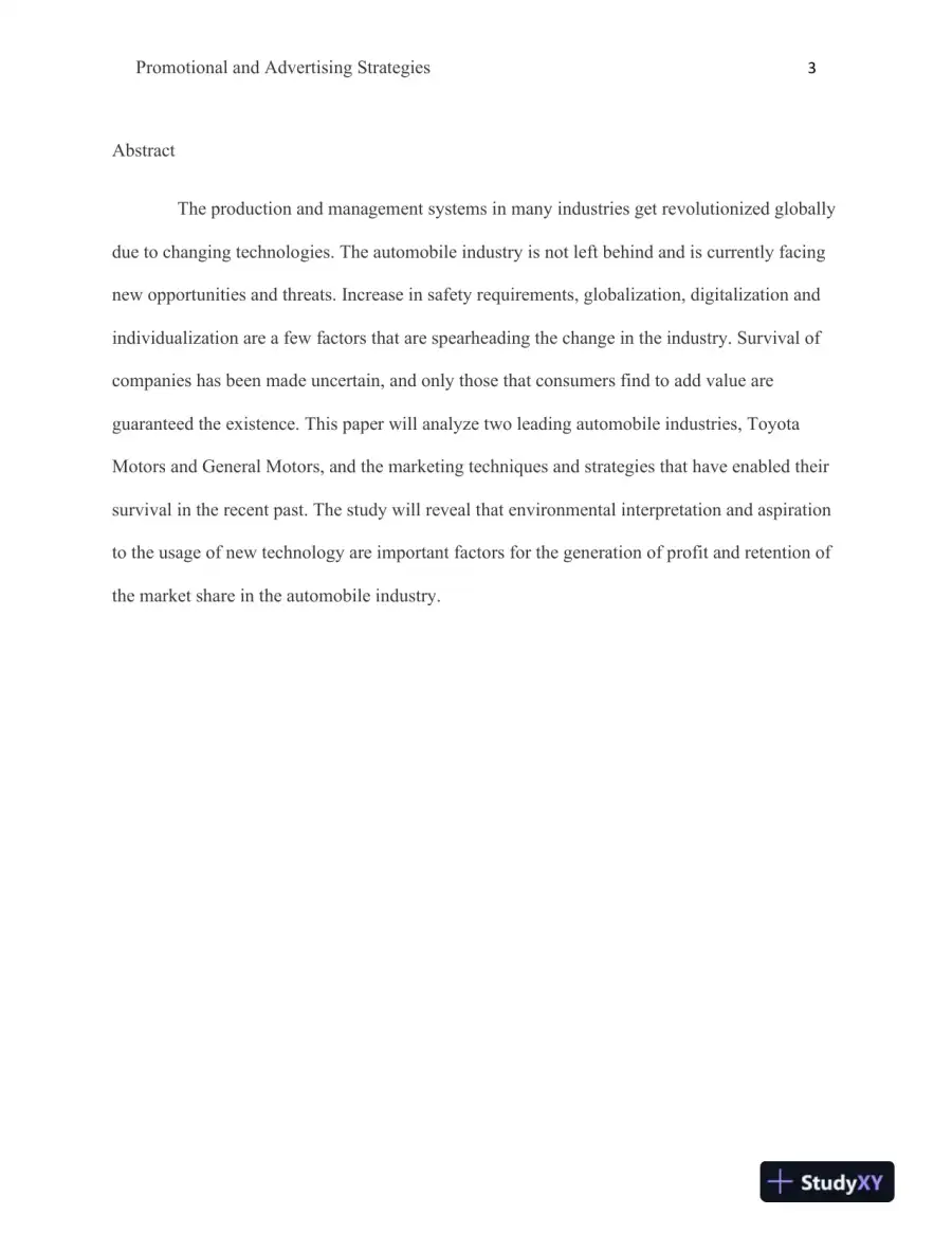 Promotional and Advertising Strategies: A Comparative Analysis of Toyota Motors and General Motors, page 4