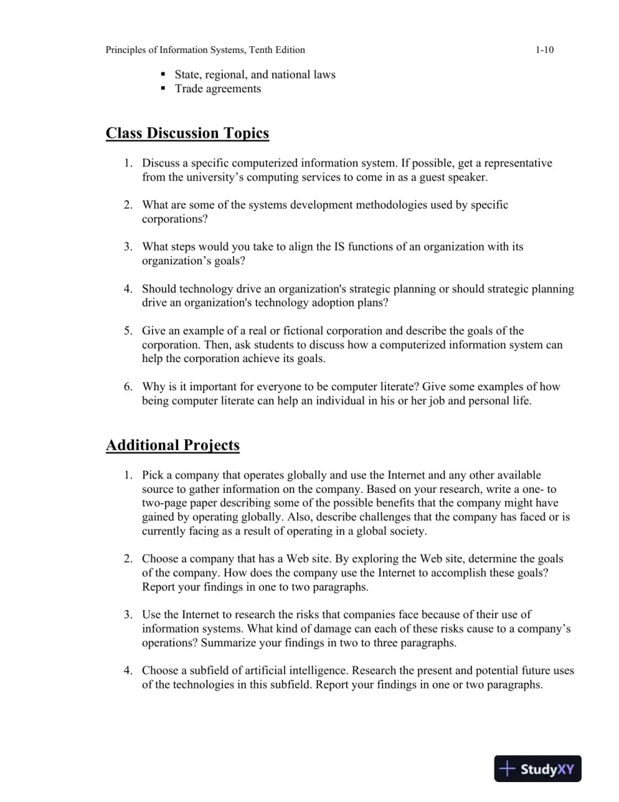 Principles Of Information Systems, 10th Edition Lecture Notes, page 11