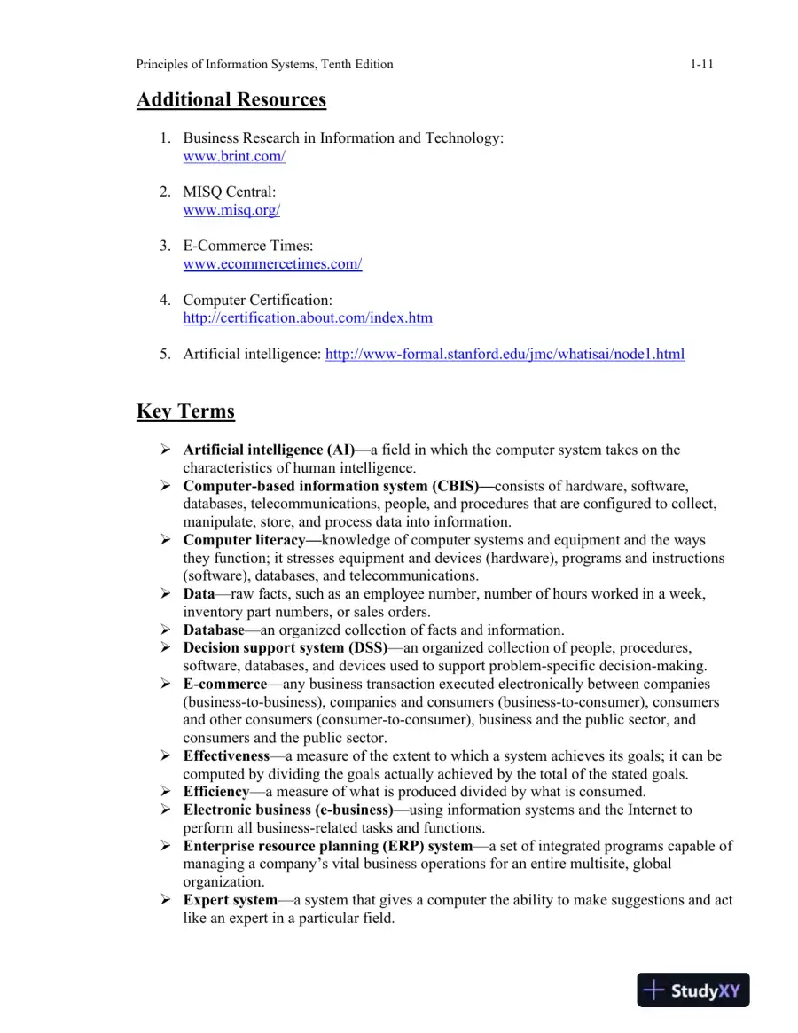 Principles Of Information Systems, 10th Edition Lecture Notes, page 12