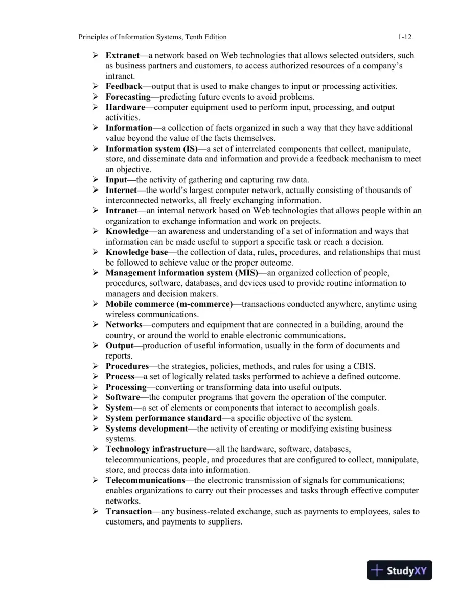 Principles Of Information Systems, 10th Edition Lecture Notes, page 13