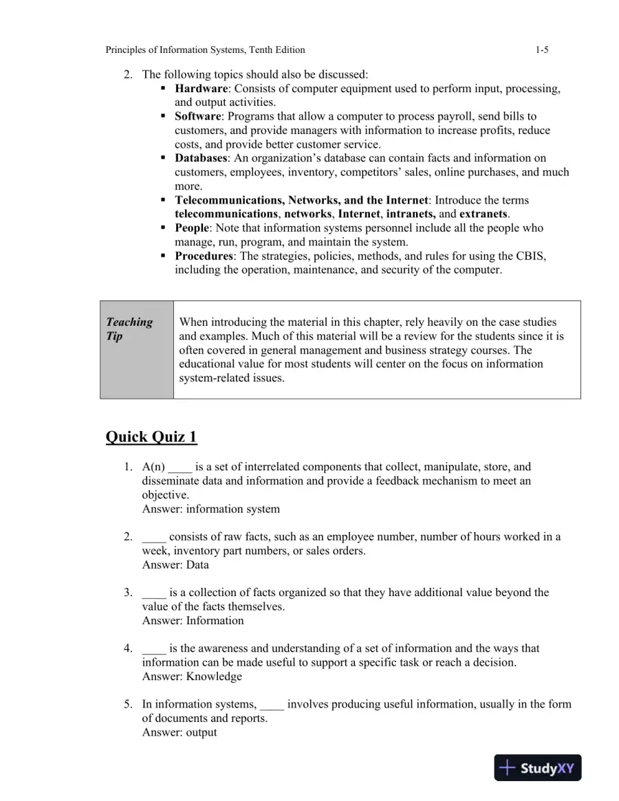 Principles Of Information Systems, 10th Edition Lecture Notes, page 6