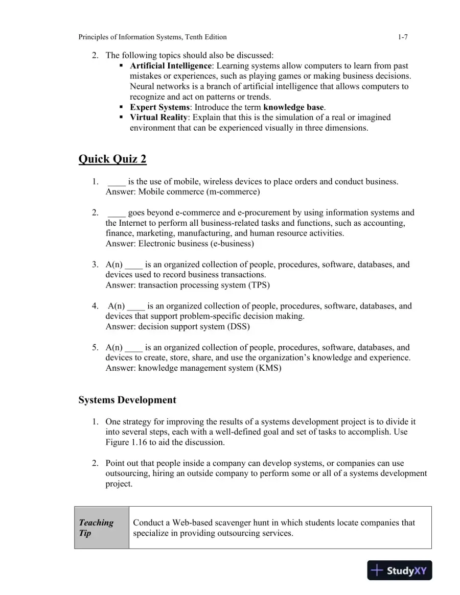 Principles Of Information Systems, 10th Edition Lecture Notes, page 8