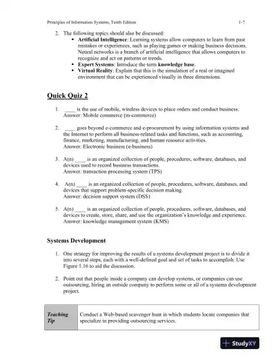 Principles Of Information Systems, 10th Edition Lecture Notes - Page 8 preview image
