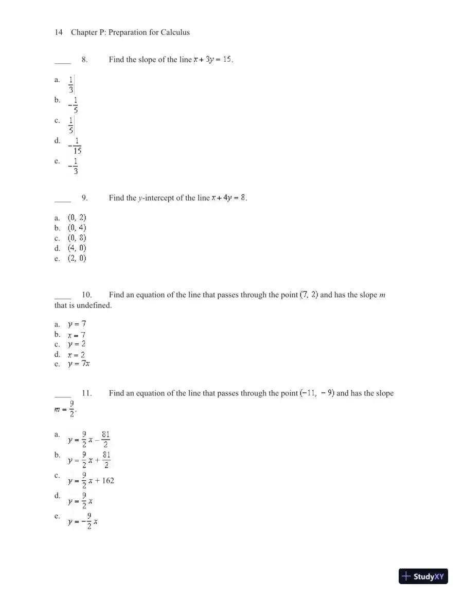 Test Bank for Calculus, 10th Edition, page 18