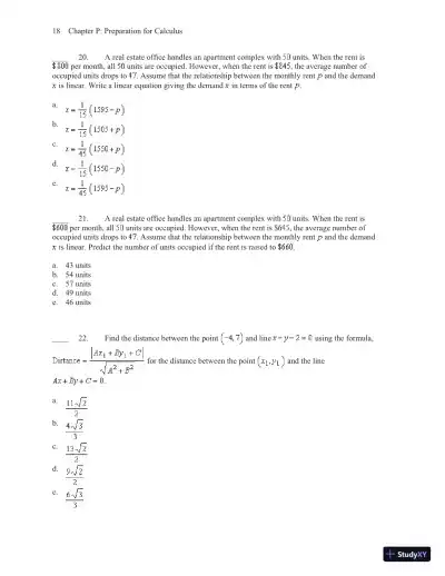 Test Bank for Calculus, 10th Edition - Page 22 preview image