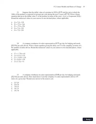 Test Bank for Calculus, 10th Edition - Page 23 preview image