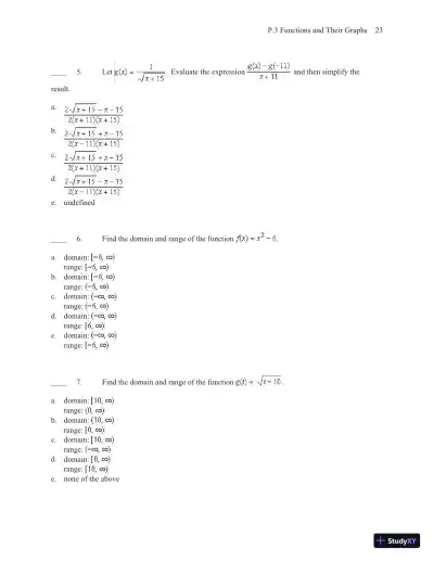 Test Bank for Calculus, 10th Edition - Page 27 preview image