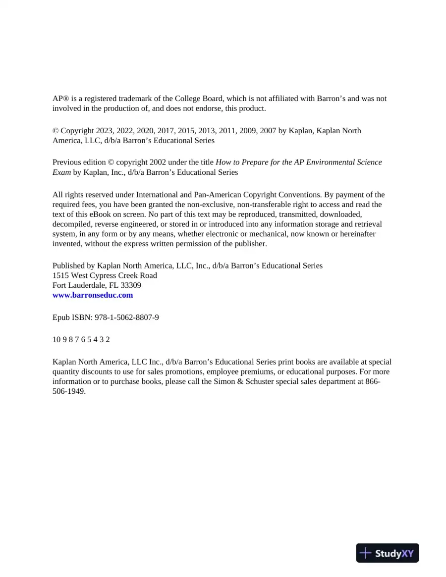 AP Environmental Science Premium, 2024: 5 Practice Tests + Comprehensive Review (2024), page 7