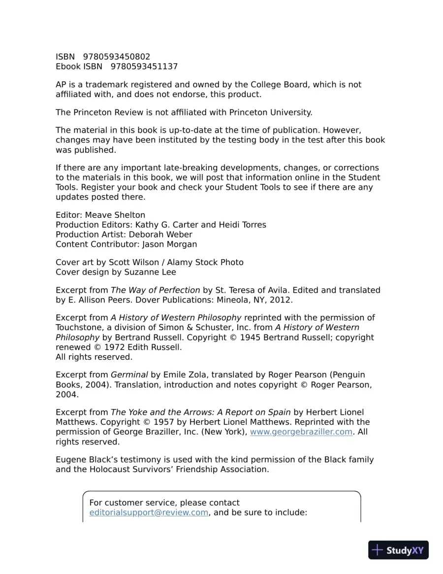 Princeton Review AP European History Prep, - The Princeton Review (2022), page 5