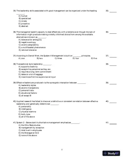 Test Bank for Organizational Behavior And Management In Law Enforcement, 4th Edition - Page 15 preview image