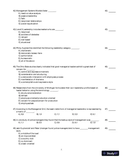 Test Bank for Organizational Behavior And Management In Law Enforcement, 4th Edition - Page 16 preview image
