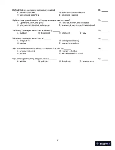 Test Bank for Organizational Behavior And Management In Law Enforcement, 4th Edition - Page 5 preview image