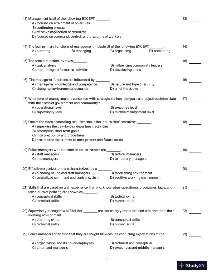 Test Bank for Organizational Behavior And Management In Law Enforcement, 4th Edition, page 8