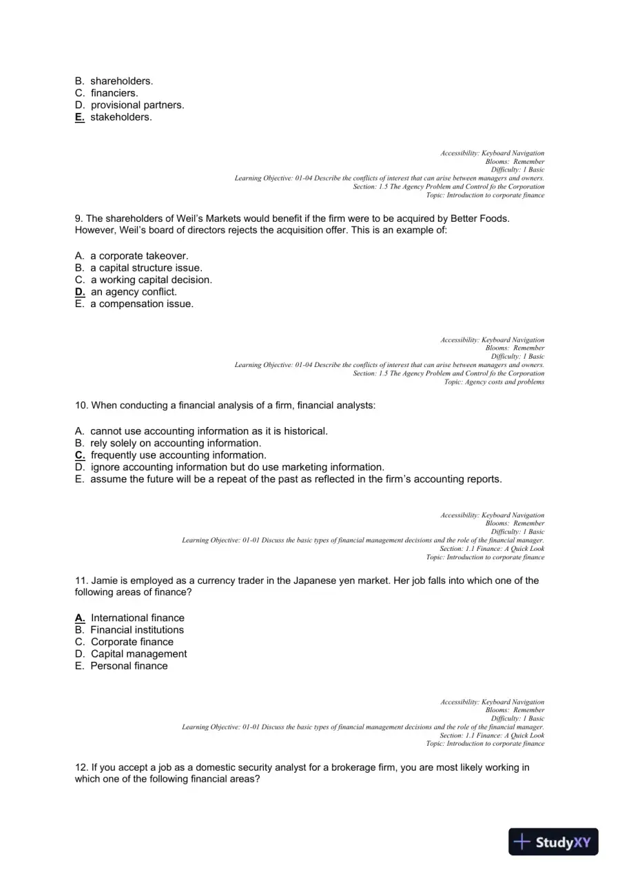 Essentials of Corporate Finance (Mcgraw-hill/Irwin Series in Finance, Insurance, and Real Estate) 9th Edition Test Bank, page 15
