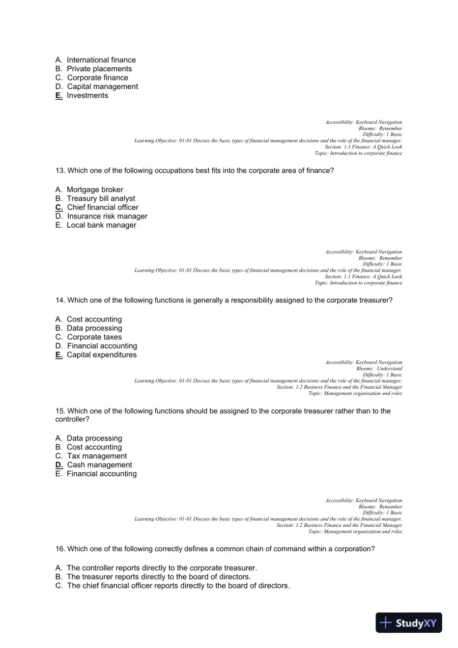Essentials of Corporate Finance (Mcgraw-hill/Irwin Series in Finance, Insurance, and Real Estate) 9th Edition Test Bank, page 16