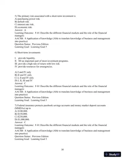 Test Bank For Fundamentals of Investing, 13th Edition - Page 21 preview image
