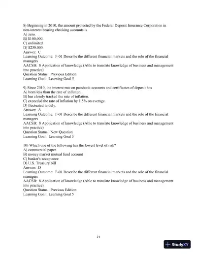 Test Bank For Fundamentals of Investing, 13th Edition - Page 22 preview image