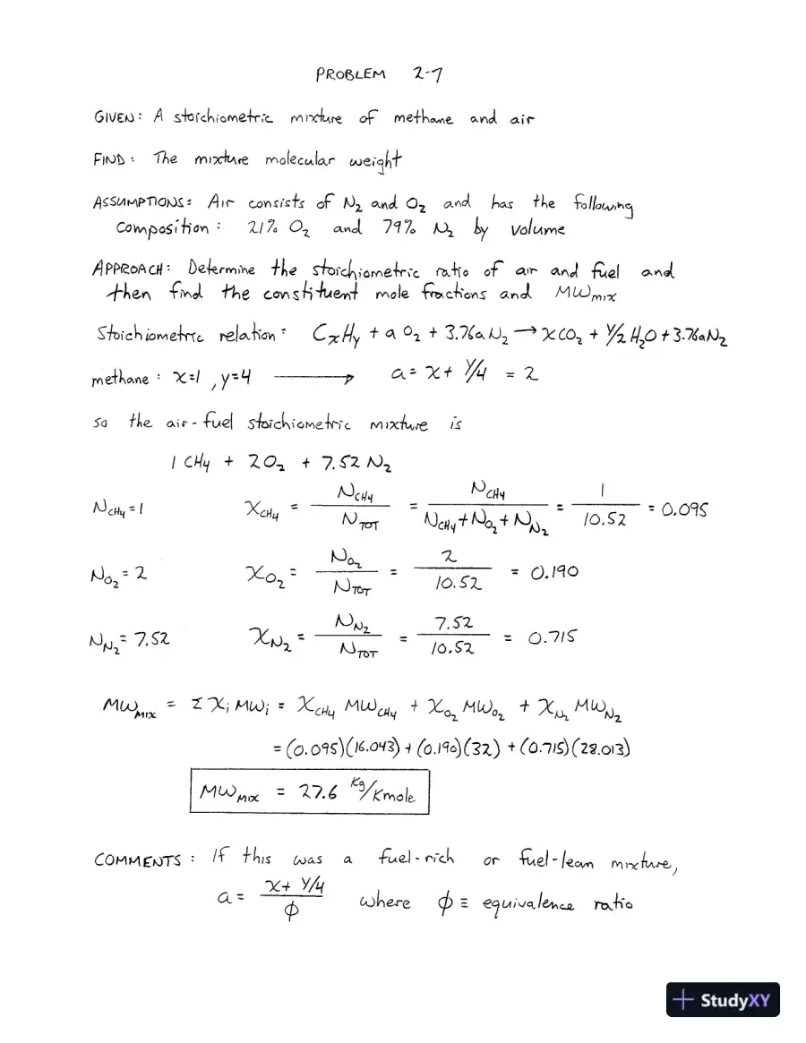 Solution Manual For An Introduction To Combustion: Concepts And Applications, 3rd Edition, page 10