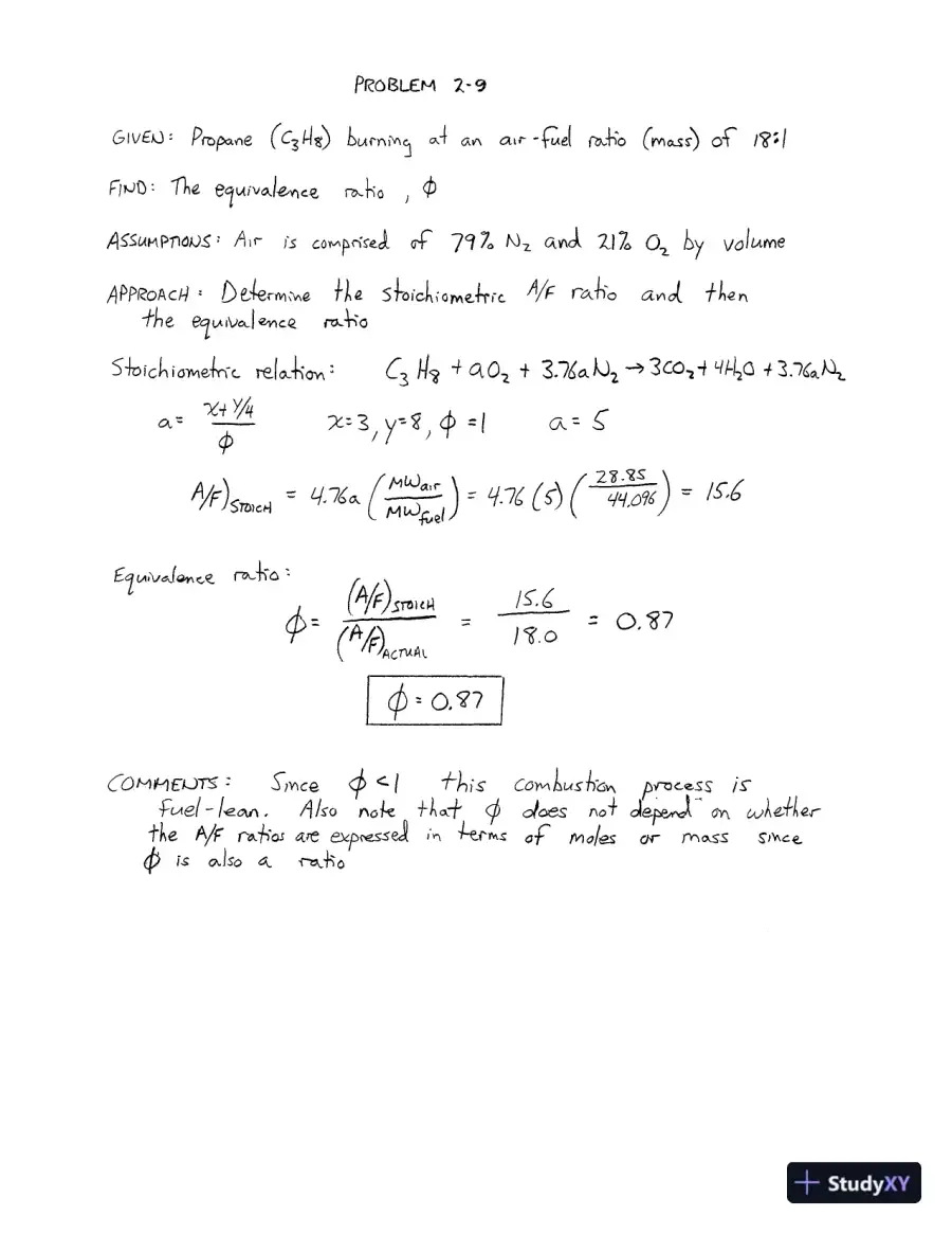 Solution Manual For An Introduction To Combustion: Concepts And Applications, 3rd Edition, page 12
