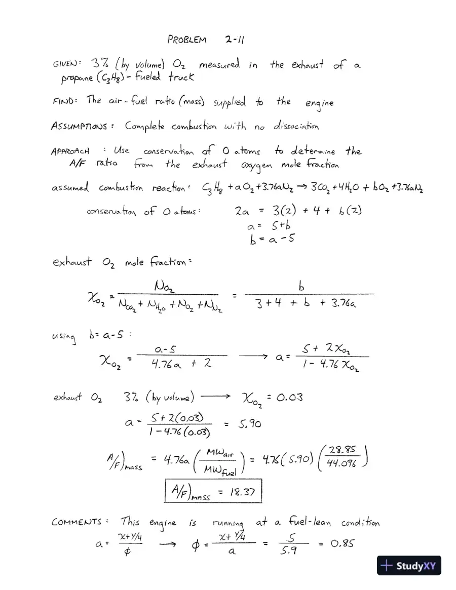 Solution Manual For An Introduction To Combustion: Concepts And Applications, 3rd Edition, page 14
