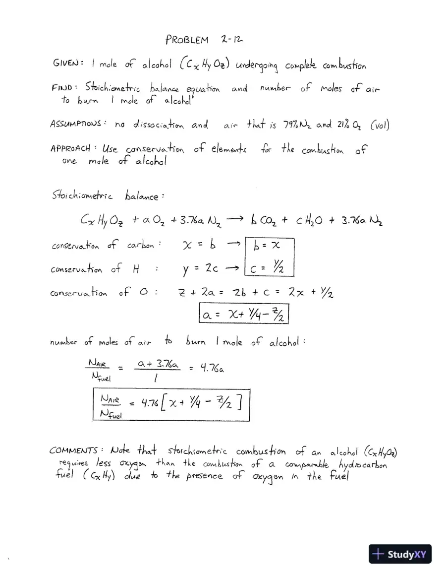 Solution Manual For An Introduction To Combustion: Concepts And Applications, 3rd Edition, page 15