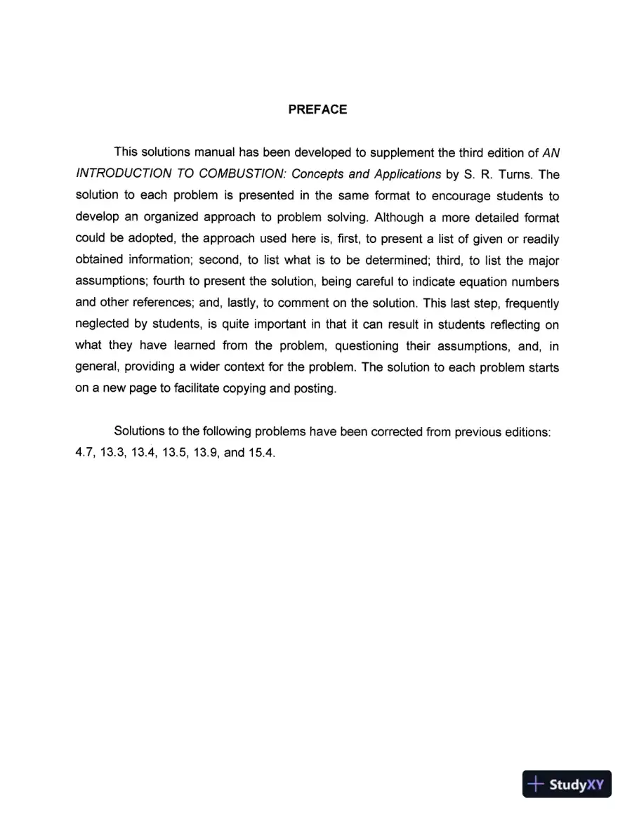 Solution Manual For An Introduction To Combustion: Concepts And Applications, 3rd Edition, page 3